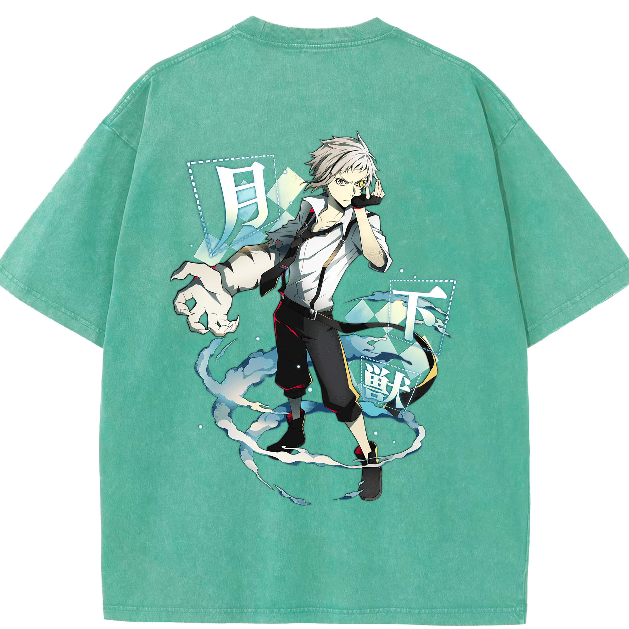（画像用） 文豪ストレイドッグス Bungo Stray Dogs 綿100% ヴィンテージ風 半袖Tシャツ（背面プリント）